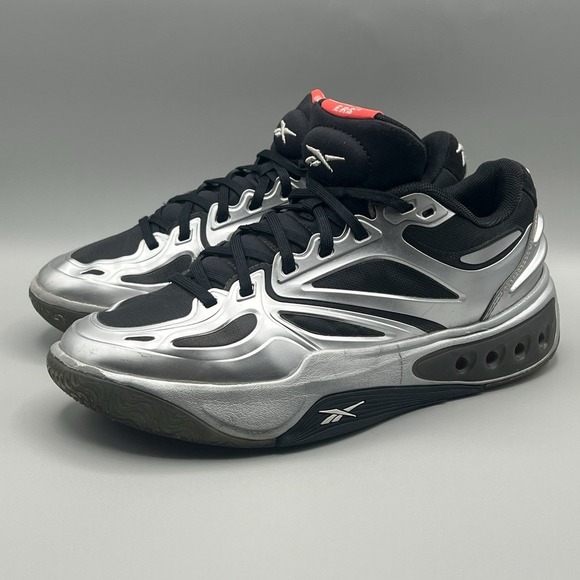 Reebok Engine A Black Silver Basketball Shoes - Men's Youth Size 6 (Angel Reese) - Picture 2 of 8